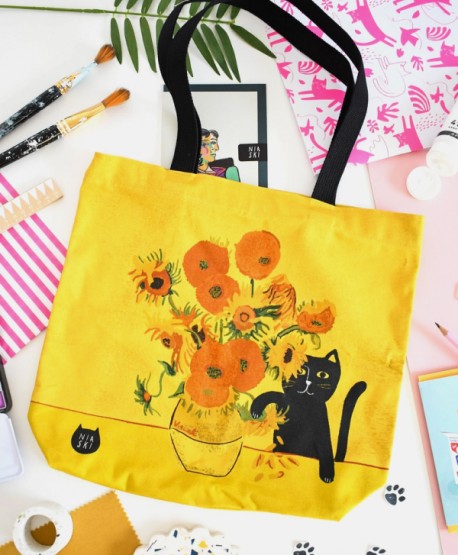 Tote Bag - Sunflowers Cat