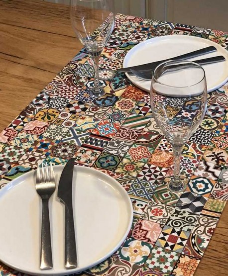 Table Runner - Tiles of Barcelona