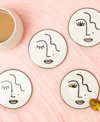 Abstract Face Coasters -...