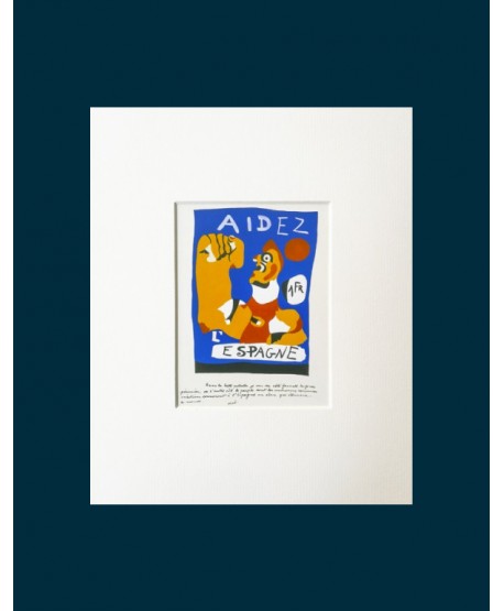 Art print with passe-partout “Aidez l'Espagne” by Miró