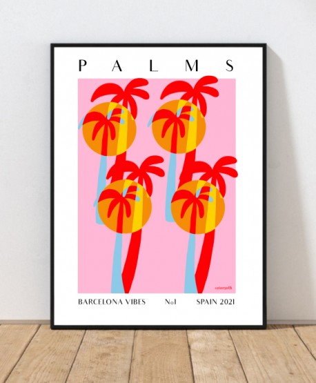 Art print - Barcelona Palm trees