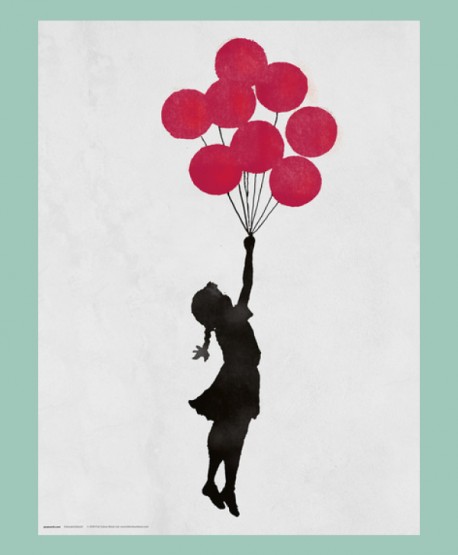 Lámina - Girl Floating Balloons