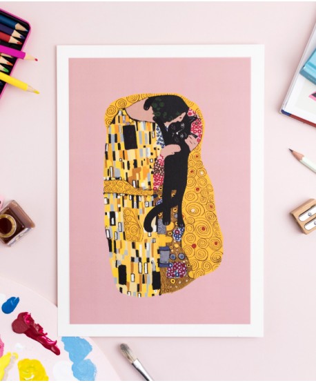Art print The Cat Kiss