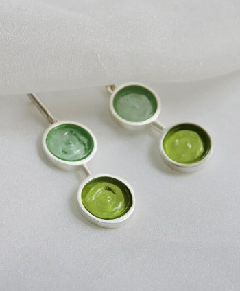 Earrings Vitrall Duo Green